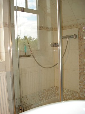 Dusche in der Ferienwohnung in Plate (bei Schwerin)